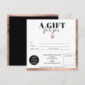 Chic Roos Gold folie vierkant cadeaubon logo (Voorkant / Achterkant)