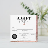 Chic Roos Gold folie vierkant cadeaubon logo (Staand voorkant)