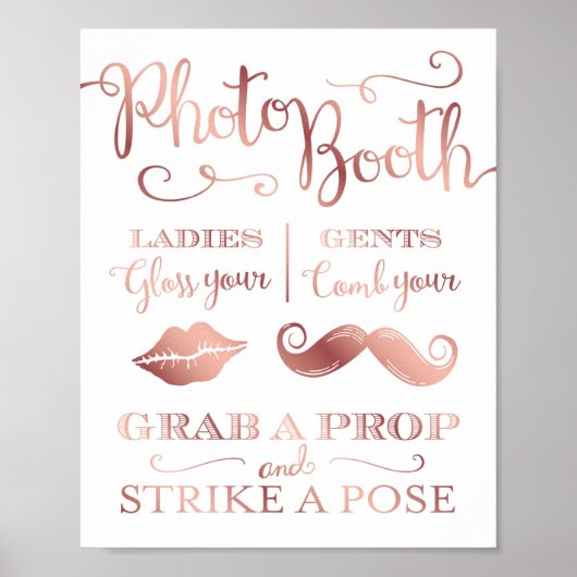 Chic Roos Gold FOTO ZOWEL GRAB A PROP Sign Print (Voorkant)