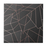 Chic Roos Gold Geometric Outline op zwarte houtsko Tegeltje<br><div class="desc">Deze elegante en chic faux bedrukte roos gouden geometrische driehoeken op zwart en houtskool grijs zijn perfect voor de trendy en stijlvolle persoon. De moderne en modieuze gedrukte tekst is geweldig voor vele geschenken en gelegenheden. Geniet van dit eenvoudige maar gedurfde ontwerp voor uw volgende aankoop; voor jezelf, je vrienden...</div>