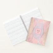 Chic Roos Gold Geometric Trendy Modern Pink Silver Notitieboek (Binnen)