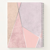 Chic Roos Gold Geometric Trendy Modern Pink Silver Notitieboek (Achterkant)