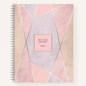 Chic Roos Gold Geometric Trendy Modern Pink Silver Notitieboek (Voorkant)