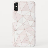 Chic Roos Gold geometrisch Abstract patroonmonogra Case-Mate iPhone Case (Achterkant)