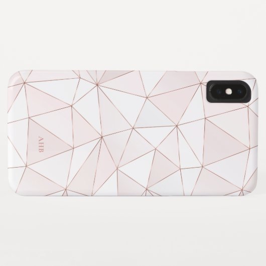 Chic Roos Gold geometrisch Abstract patroonmonogra Case-Mate iPhone Case (Achterkant (horizontaal))