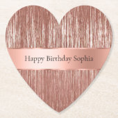 Chic Roos Gold Glam Tinsel Stripes Kerst Kartonnen Onderzetters (Voorkant)