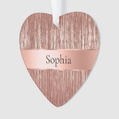 Chic Roos Gold Glam Tinsel Stripes Kerst Ornament (voorkant)