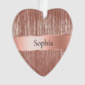 Chic Roos Gold Glam Tinsel Stripes Kerst Ornament (voorkant)