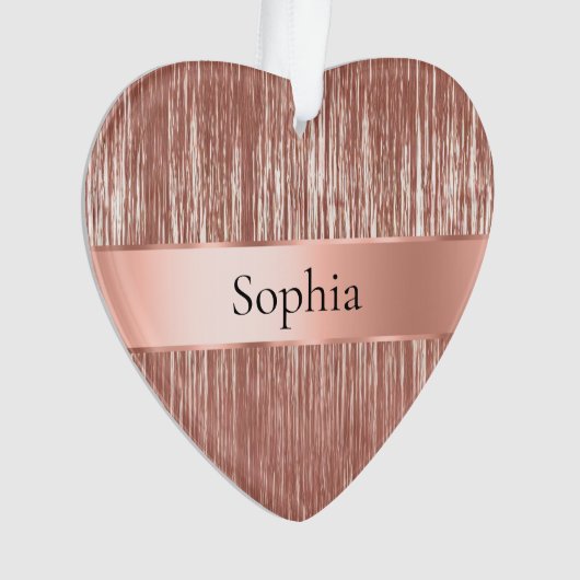 Chic Roos Gold Glam Tinsel Stripes Kerst Ornament (voorkant)