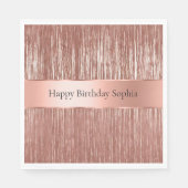 Chic Roos Gold Glam Tinsel Stripes Servet (Voorkant)