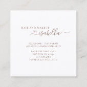 Chic Roos Gold Glitter Abstracte make-up artist Vierkante Visitekaartje (Achterkant)