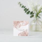 Chic Roos Gold Glitter Abstracte make-up artist Vierkante Visitekaartje (Staand voorkant)