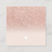 Chic roos Gold glitter blush roze order bedankt Vierkante Visitekaartje (Achterkant)
