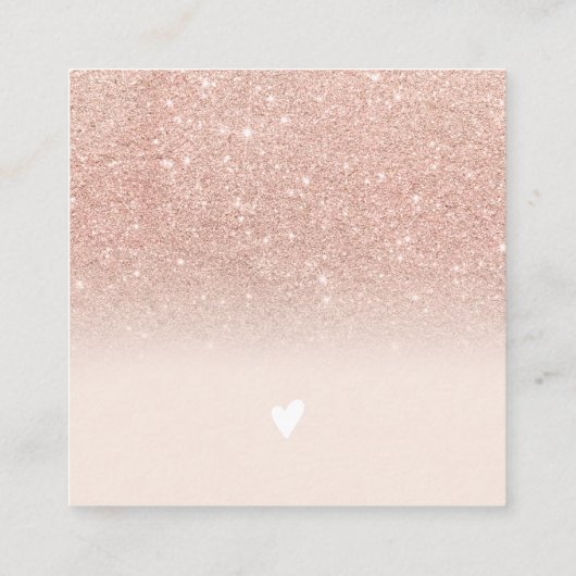 Chic roos Gold glitter blush roze order bedankt Vierkante Visitekaartje (Achterkant)