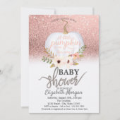 Chic Roos Gold Glitter Bokeh, pompoen Baby shower Kaart (Voorkant)