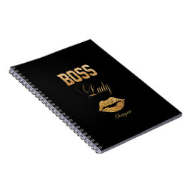 Chic Roos Gold Glitter BOSS Lady Typografie Notitieboek
