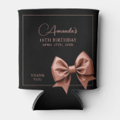 Chic Roos Gold Glitter Bow Sweet 16 Verjaardag Blikjeskoeler (Voorkant)