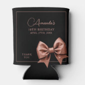 Chic Roos Gold Glitter Bow Sweet 16 Verjaardag Blikjeskoeler (Achterkant)