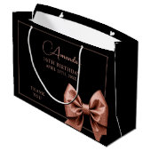 Chic Roos Gold Glitter Bow Sweet 16 Verjaardag Groot Cadeauzakje (Achterkant Gekanteld)