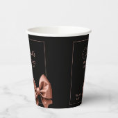 Chic Roos Gold Glitter Bow Sweet 16 Verjaardag Papieren Bekers (Links)