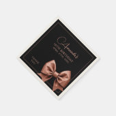 Chic Roos Gold Glitter Bow Sweet 16 Verjaardag Servet (Hoek)