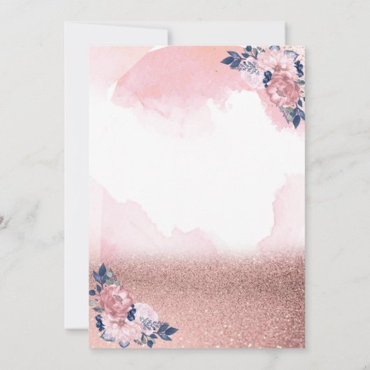 Chic Roos Gold Glitter Crown Flowers Retirement Kaart (Achterkant)