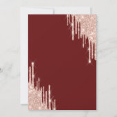 Chic Roos Gold Glitter Drift Bourgogne Baby shower Kaart (Achterkant)