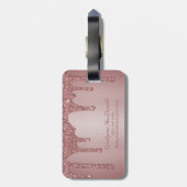 Chic Roos Gold Glitter Drivers Monogram Bagagelabel (Achterkant verticaal)