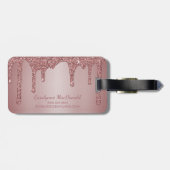 Chic Roos Gold Glitter Drivers Monogram Bagagelabel (Achterkant horizontaal)