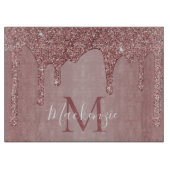 Chic Roos Gold Glitter Drivers Monogram Snijplank (Voorkant)