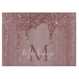 Chic Roos Gold Glitter Drivers Monogram Snijplank