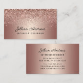 Chic Roos Gold Glitter Glam Professional Visitekaartje (Voorkant / Achterkant)