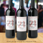 Chic Roos Gold Glitter HAPPY 21st BIRTHDAY Wijn Etiket