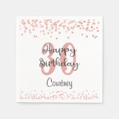 Chic Roos Gold Glitter HAPPY 30ste VERJAARDAG Naam Servet (Voorkant)