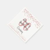 Chic Roos Gold Glitter HAPPY 30ste VERJAARDAG Naam Servet (Hoek)