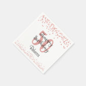 Chic Roos Gold Glitter HAPPY 50ste VERJAARDAG Naam Servet (Hoek)