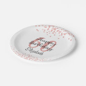 Chic Roos Gold Glitter HAPPY 60ste VERJAARDAG Naam Papieren Bordje (Gekanteld)