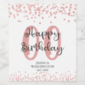 Chic Roos Gold Glitter Ieder tijdperk waarop je je Wijn Etiket (Enkel label)