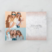 Chic roos Gold glitter marmer foto booth jarig Kaart (Binnen)