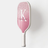 Chic Roos Gold Glitter Monogram Script Name Pickleball Paddle (Links)