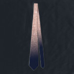Chic roos gold glitter navy ombre sparkle bruiloft stropdas<br><div class="desc">Chic roos gold glitter navy blue ombre sparkle bruiloft</div>