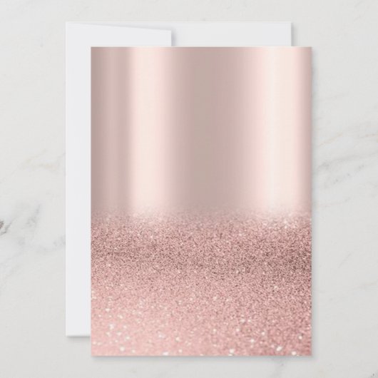 Chic Roos Gold Glitter Ombre 40e verjaardag Kaart (Achterkant)