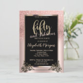 Chic Roos Gold Glitter Ombre 50e verjaardag Kaart (Staand voorkant)