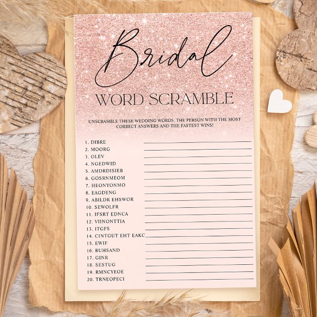 Chic roos Gold glitter ombre roze Bridal scramble (Creator heeft geüpload)