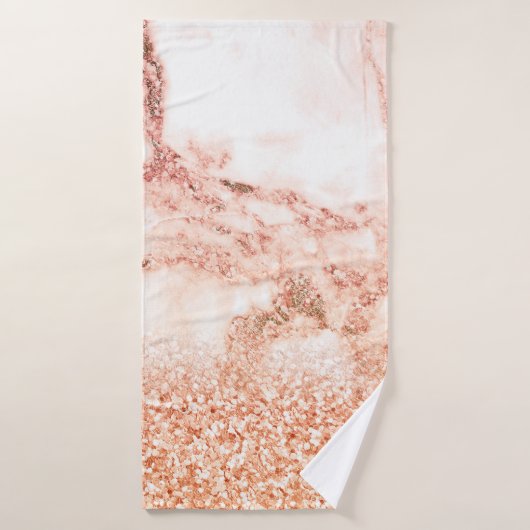 Chic roos gold glitter ombre roze glitter marmer bad handdoek (Badhanddoek)