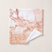 Chic roos gold glitter ombre roze glitter marmer bad handdoek (Wasdoekje)