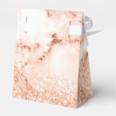 Chic roos gold glitter ombre roze glitter marmer bedankdoosjes (Achterkant)