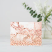 Chic roos gold glitter ombre roze glitter marmer briefkaart (Staand voorkant)