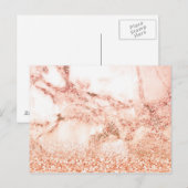 Chic roos gold glitter ombre roze glitter marmer briefkaart (Voorkant / Achterkant)