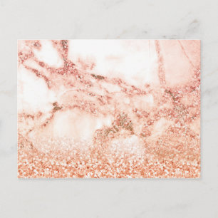 Chic roos gold glitter ombre roze glitter marmer briefkaart